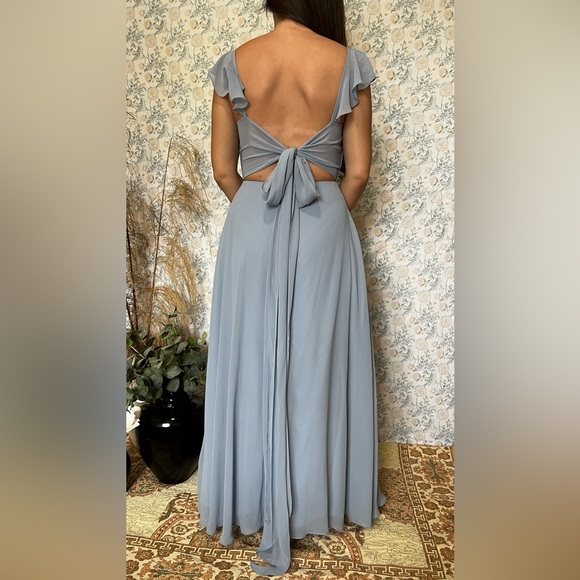 Azazie Blue Maxi Dress - Picture 3 of 10
